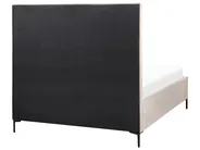 Bett mit Stauraum SEZANNE Samtstoff Taupe 140 x 200 cm_892497