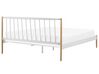 Kovová posteľ 180 x 200 cm biela MAURS_794551