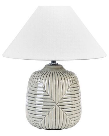 Lámpara de mesa de cerámica gris/blanco 37 cm CANELLES