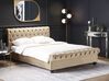 Zamatová posteľ 160 x 200 cm béžová AVALLON_728950