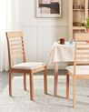  Set of 2 Wooden Dining Chairs Light Wood and Light Beige ORTLEY_926606