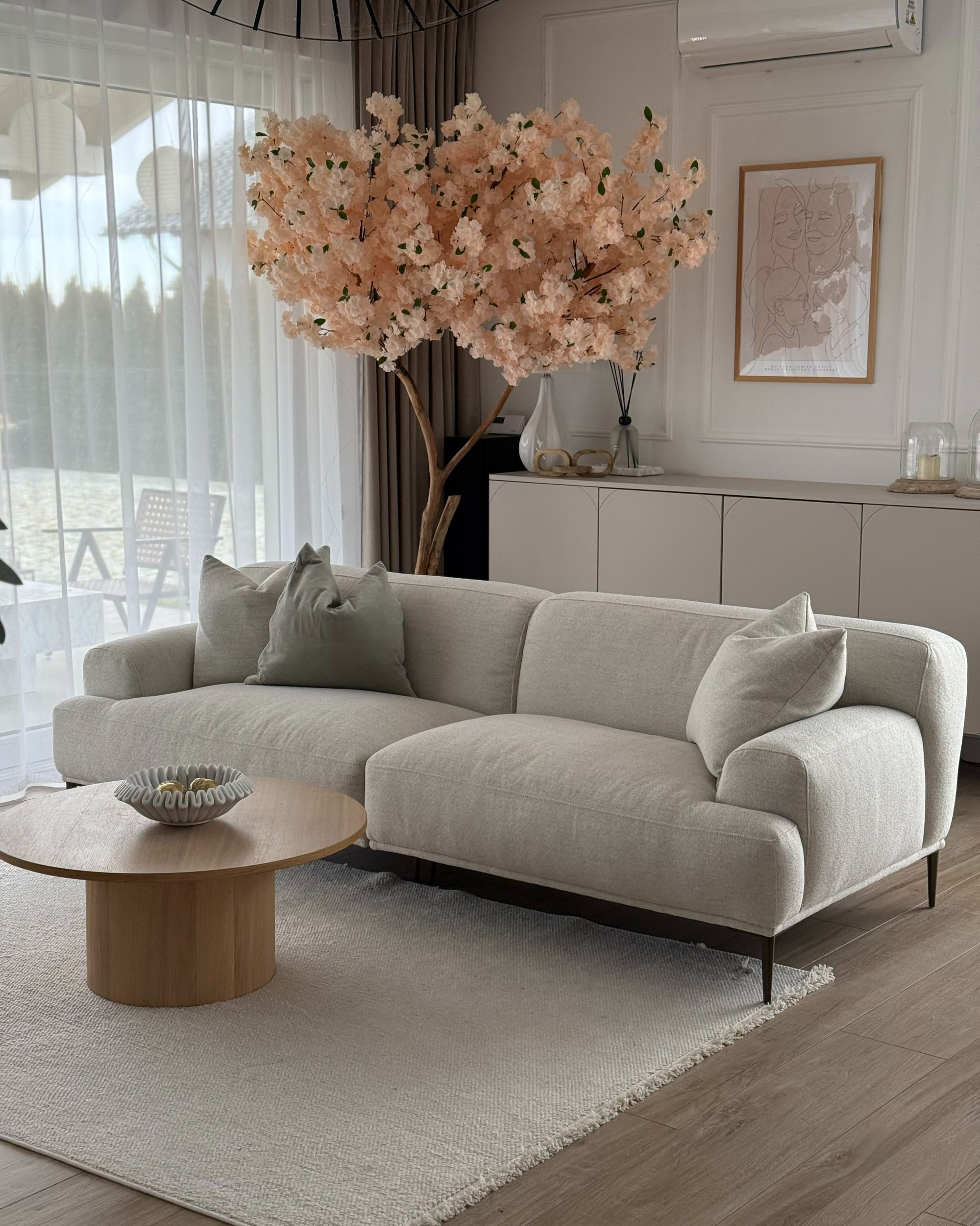 Sofa 3 Seater MATILA Fabric Light Beige | Beliani.co.uk