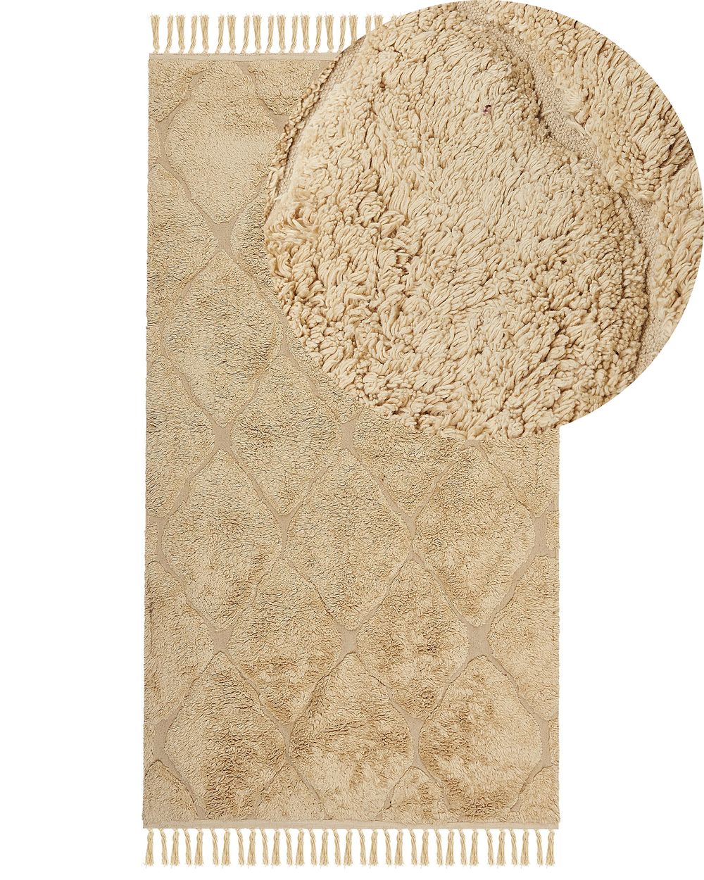 Vloerkleed SANLIURFA Beige 80 x 150 cm Katoen