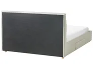 Lit avec tiroirs de rangement SOUTRIN Tissu Beige 160 x 200 cm_993427