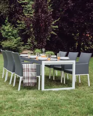 Set di 6 sedie da giardino BACOLI Tessuto Grigio scuro_825763