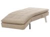 Chaise Longue en Tissu Marron Foncé Dossier Réglable Capitonnage Chaise Longue en Tissu Marron Foncé Dossier Réglable Capitonnage