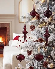 Conjunto de 6 bolas de Navidad SNOWGLOBE Vidrio Rojo oscuro_1192052