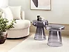 Set of 2 Side Tables LAGUNA/CALDERA Glass Grey