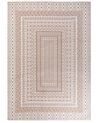 Teppich Jute beige / weiss 160 x 230 cm geometrisches Muster Kurzflor BAGLAR_853503