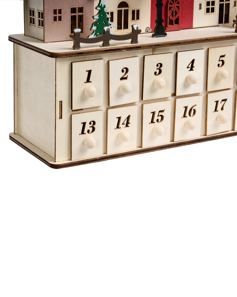 Decorazione natalizia LED VISTERFLO 24 cm Calendario dell'Avvento Marrone chiaro_1017226