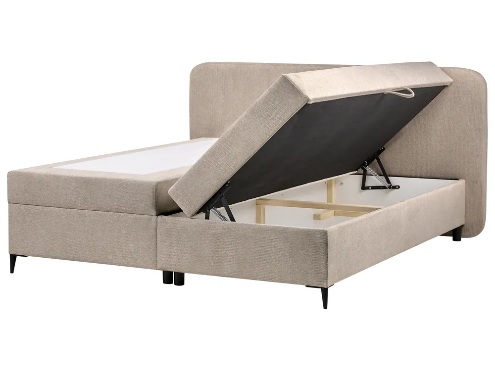 Divan Bed with Storage Fabric REGENT 180 x 200 cm (EU Super King) Taupe