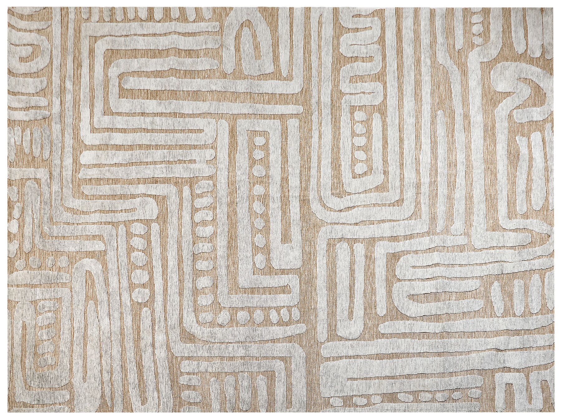Teppich beige / hellgrau 300 x 400 cm abstraktes Muster MANDAI_883961