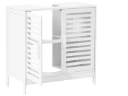 Szafka łazienkowa pod umywalkę MISSOULA 60 cm Bambus Biały_1031764