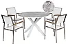 Garden Dining Set 4 Seater MALETTO/GROSSETO Metal Marble Effect Grey/ White