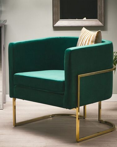 Velvet Armchair Dark Green SIRKKA