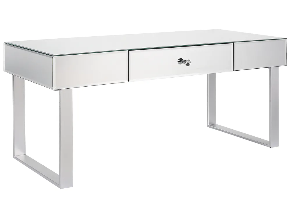 Coffee Table NESLE with Storage Mirrored Silver