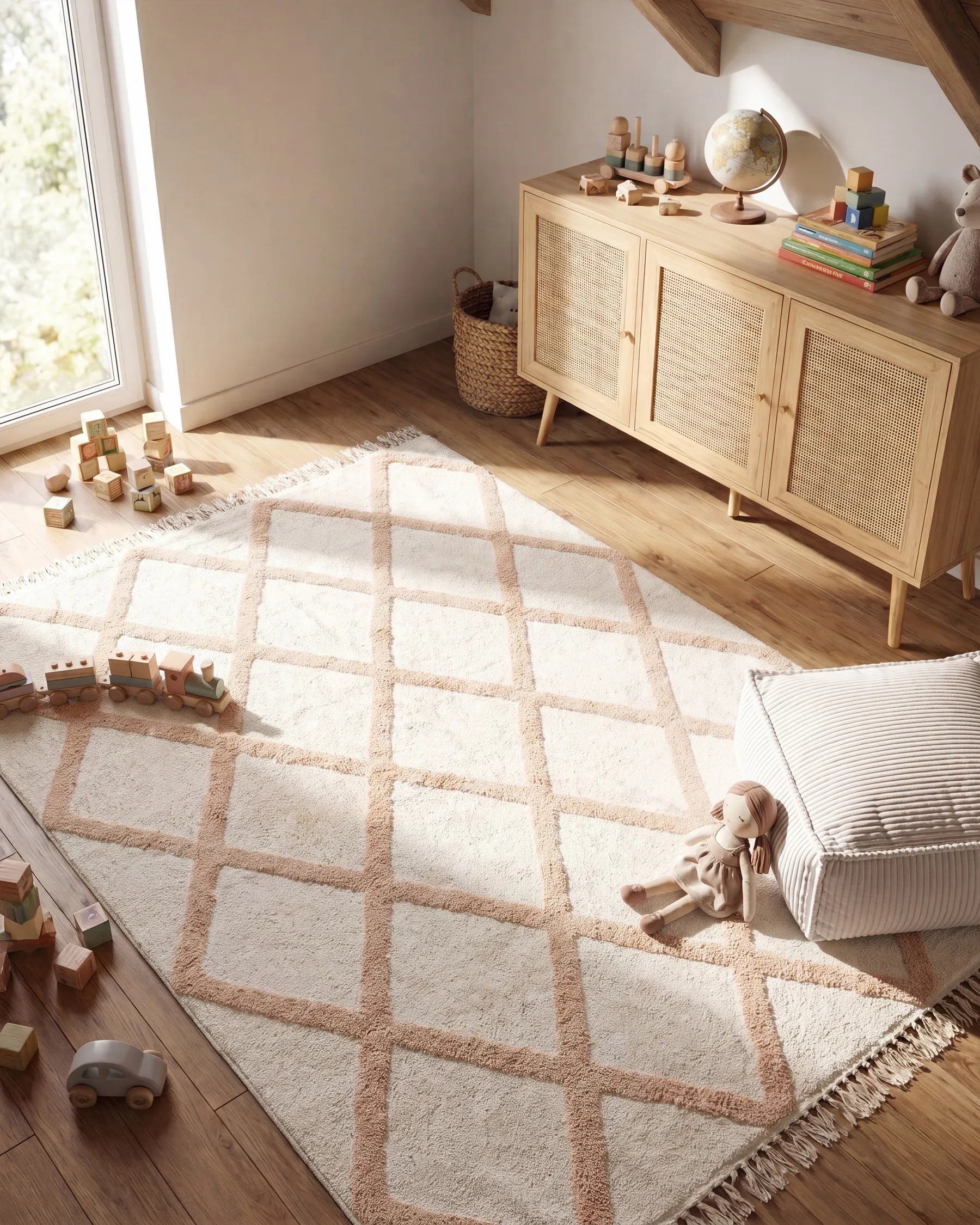 Kids Rug PUNSARI Beige 160 x 230 cm Cotton_1109439