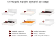 Letto ad acqua Velluto ROUEN 140 x 200 cm Grigio scuro_1026380