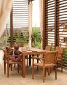 6 Seater Acacia Wood Garden Dining Set Light BARATTI_931800