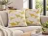 Set of 2 Decorative Cushions CLARKIA 45 x 45 cm Cotton Yellow Geometric Pattern
