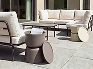 Set of 2 Side Tables ATACAMA 32/40 cm 32/40 cm Brown Beige_1172081