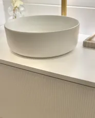 Countertop Basin CALIG ⌀ 360 mm Ceramic Off-White_978911