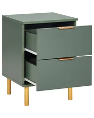 2 Drawer Bedside Table WALPOLE Green_949659