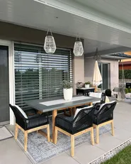 Garden Dining Table ORIA 180 cm 90 cm Concrete Grey_946617
