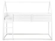 Łóżko na antresoli Domek Drewno sosnowe DIENNE 90 x 200 cm Biały_1082590