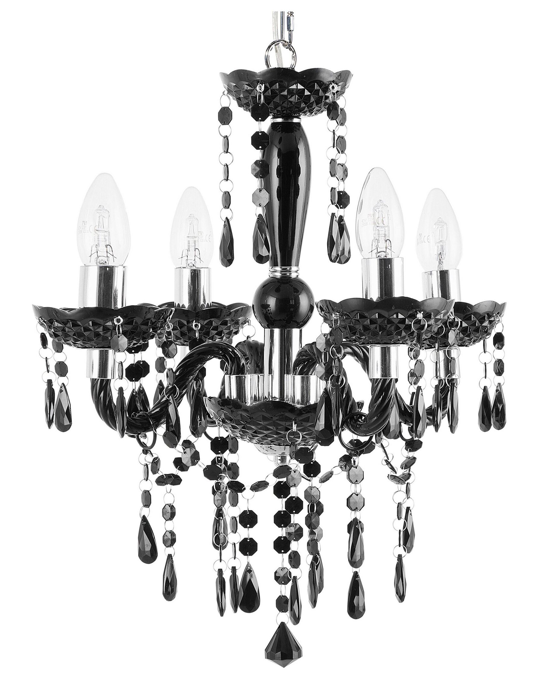 4 Light Acrylic Chandelier Black KALANG_695512