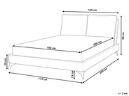 Letto Velluto a coste MELLE 160 x 200 cm Beige chiaro_882226