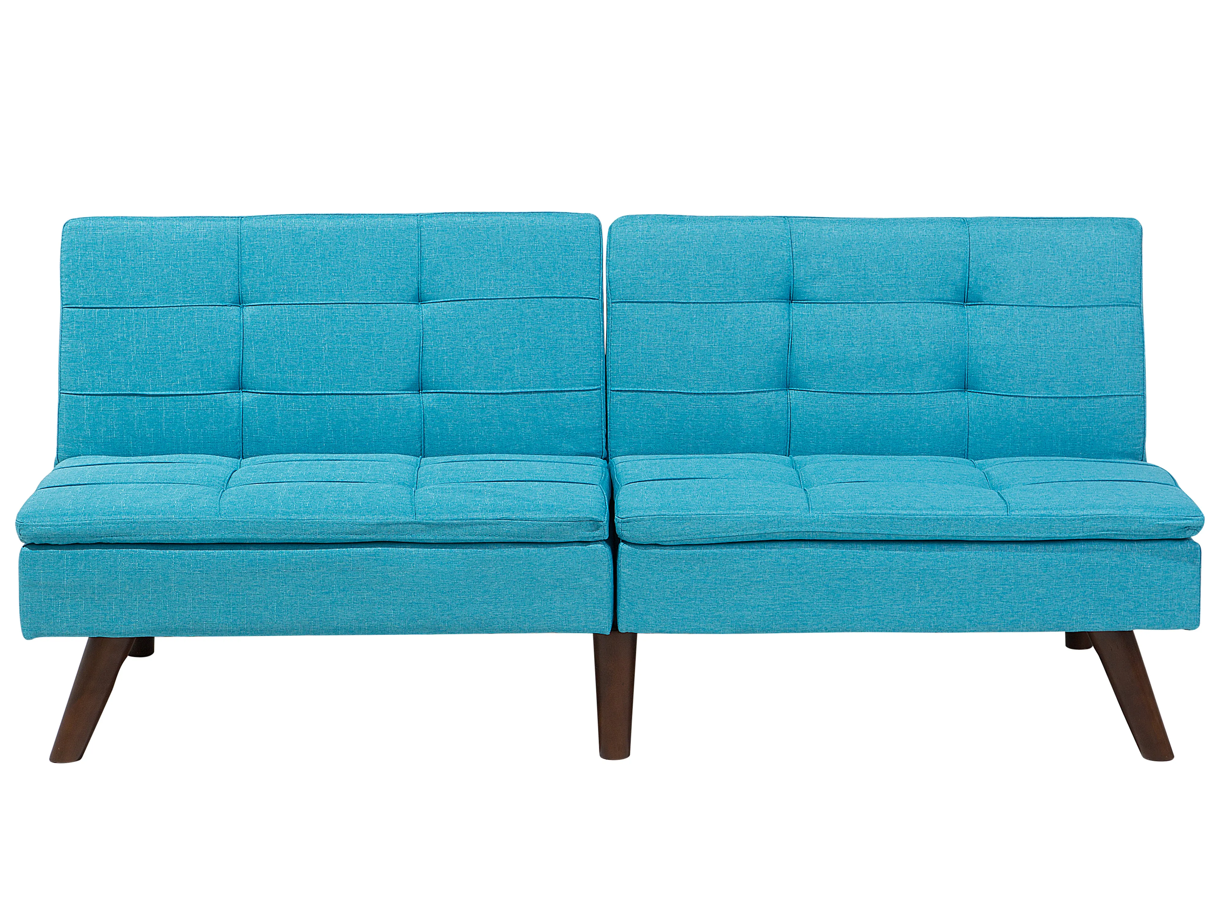 Divano Letto Moderno 3 Posti In Tessuto Blu – Reclinabile Click-Clack, Con Cuscini Sfoderabili, Base 168x100 Cm
