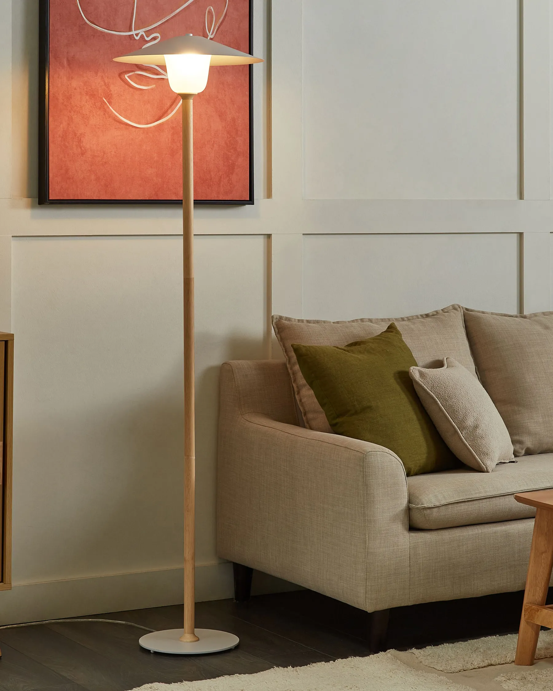 Lampada da pavimento MOPPY Legno di quercia Bianco_873145