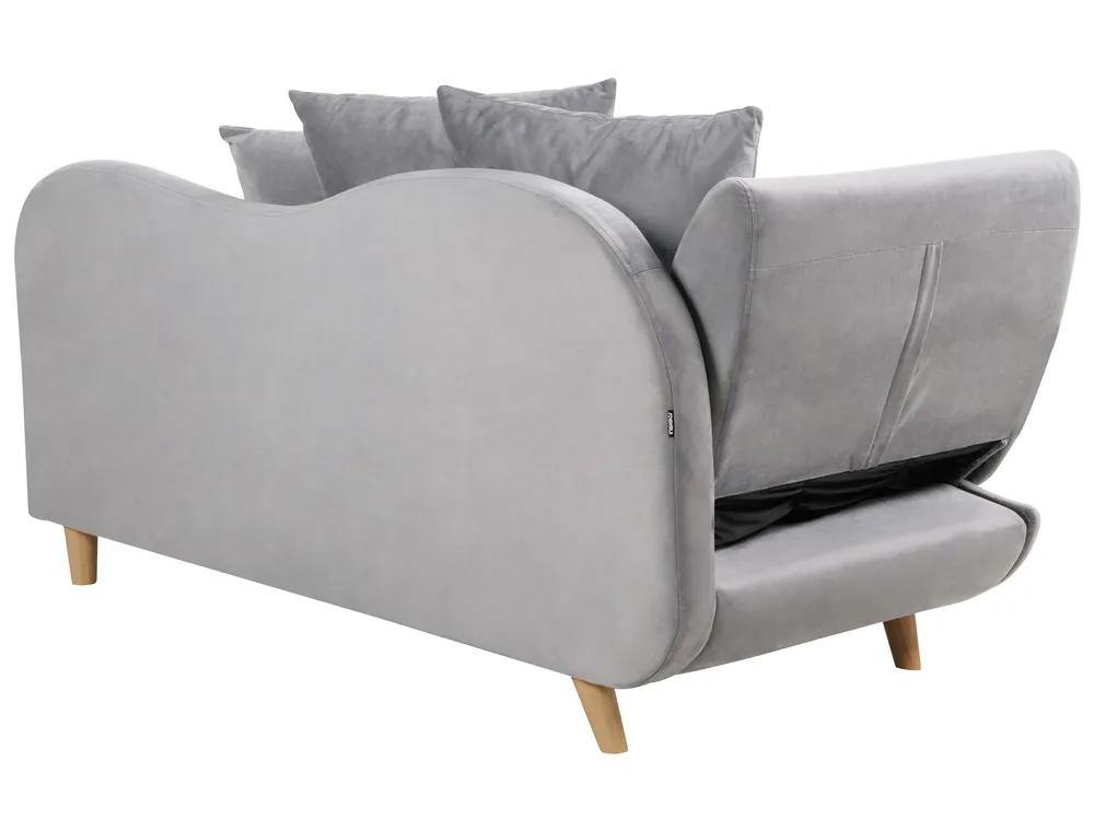 Left-Hand Chaise Longue MERI with Storage Velvet Light Grey_903548