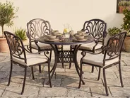 Outdoor Dining Table for 4 ANCONA 90 cm 90 cm Metal Dark Brown_1102457