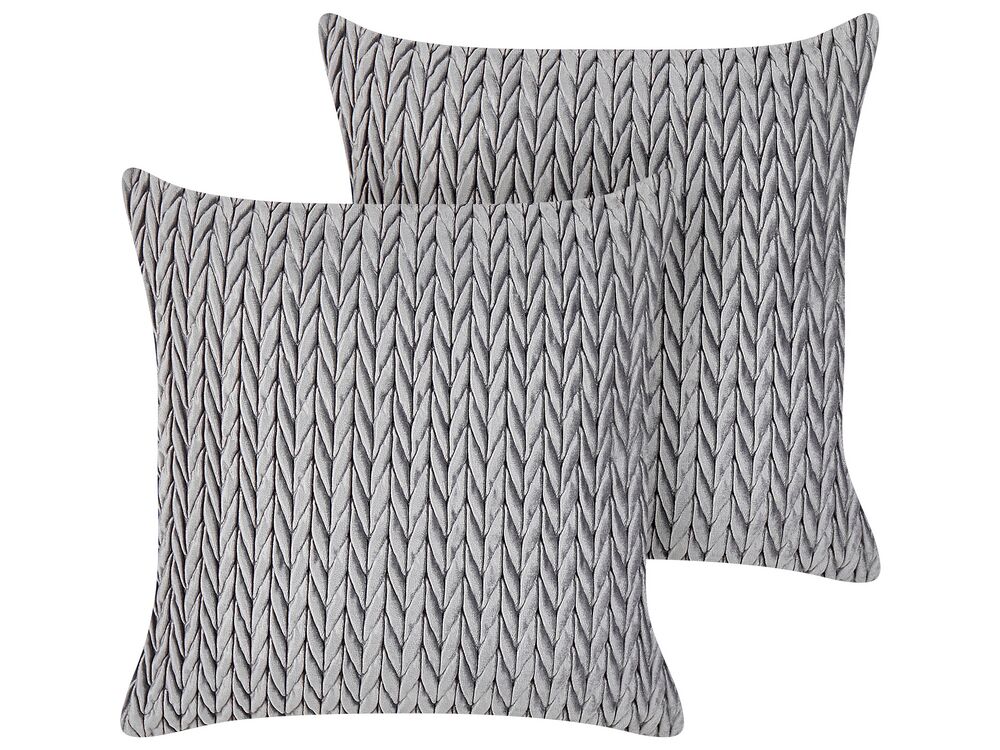Set of 2 Cushions 45 x 45 cm Grey ECLIPTA Beliani