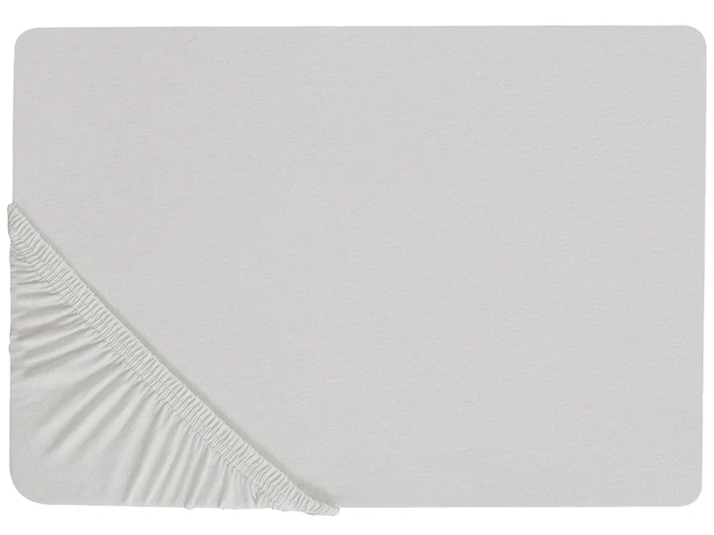 Prześcieradło z gumką JANBU 140 x 200 cm Bawełna Jasnoszary
