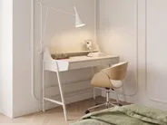 Home Office Desk with Hutch BROXTON 77 cm 46 cm Light Beige_1102683
