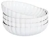 Set of 4 Deep Plates NETTLE Stoneware Off-White 20 cm