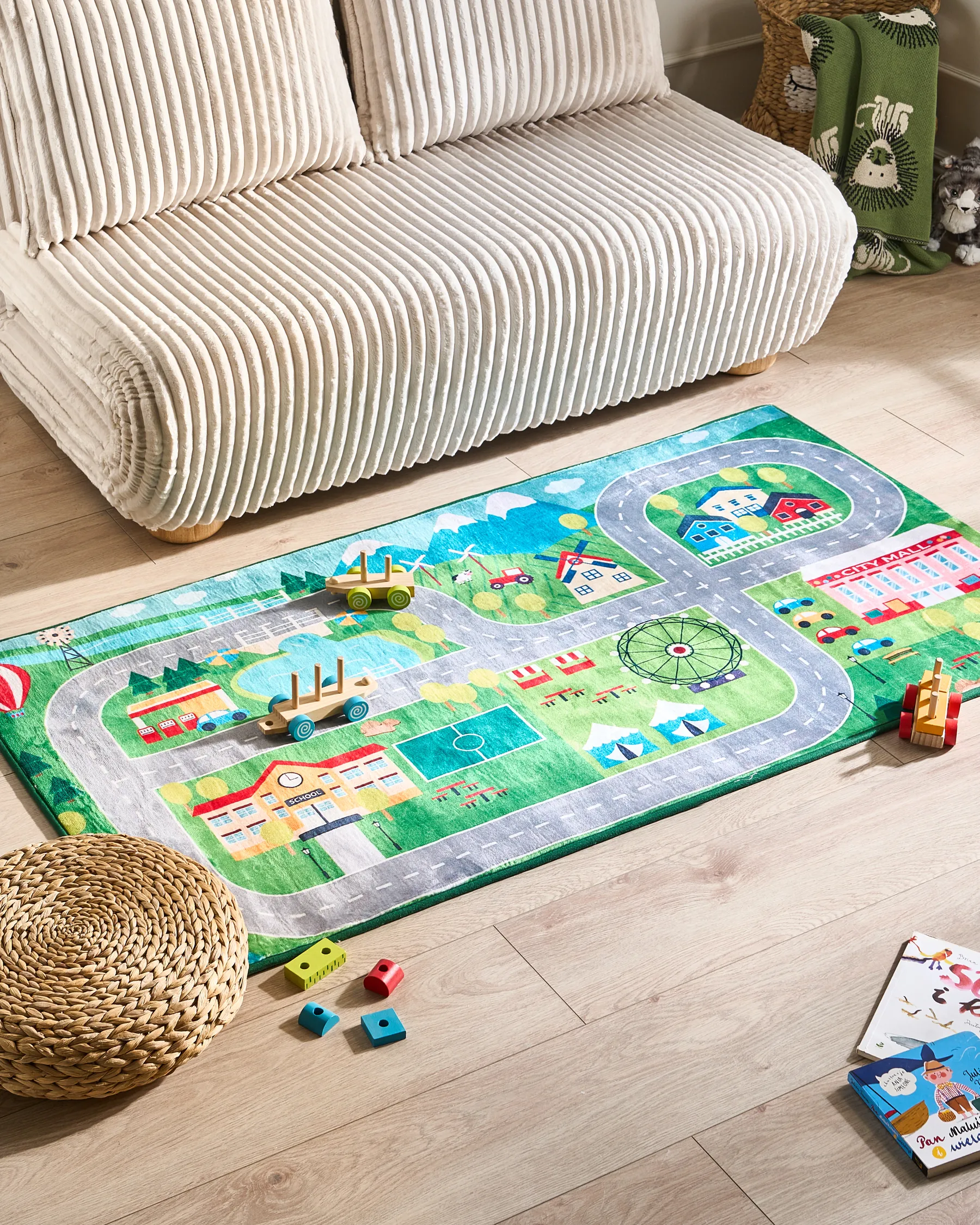 Kids Rug SEBEN Green 80 x 150 cm_754939