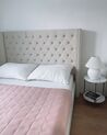 Zamatová posteľ 180 x 200 cm krémová biela LUBBON_921459
