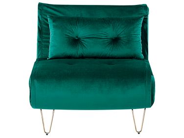 Banquette convertible 1 place en velours vert foncé VESTFOLD