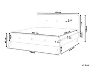 Cama de casal em tecido creme claro 160 x 200 cm RENNES_345599