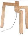 Candeeiro de mesa com pernas de madeira e abajur branco NALON_698162