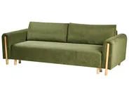 Sofa Bed 3 Seater KVAM with Storage Fabric Green_1021794