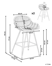 Set di 2 sedie alte TERRELL Rattan Naturale_1072274