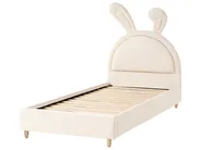 Kids Bed Rabbit Velvet LALLIAS 90 x 200 cm (EU Single) Beige_1044347