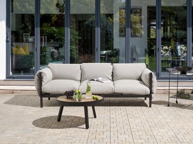 3 Seater Aluminium Garden Sofa Light Grey ESPERIA