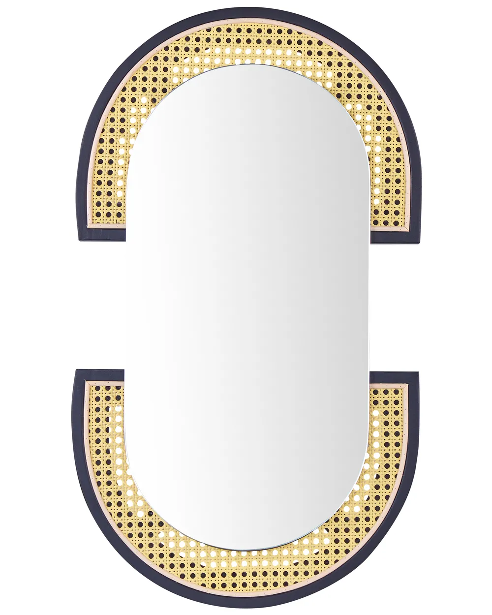 Wall Mirror STAINS 43 cm 75 cm PE Rattan Natural