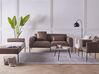 Sofa Set Leinenoptik / Kunstleder beige / dunkelbraun 5-Sitzer MALMOS_931598